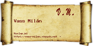 Vass Milán névjegykártya