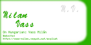milan vass business card